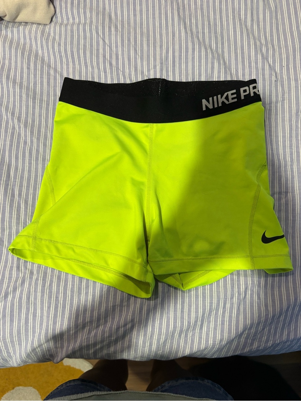 Nike Pro Women's Neon Lime Athletic Compression Shorts